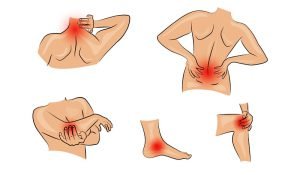 Illustration of joint injuries and pain due to osteoarthritis