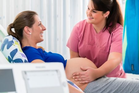Pregnant Woman in Delivery Room