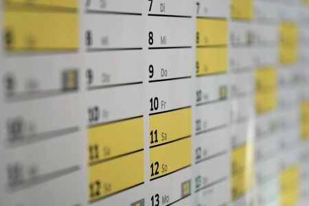 Calendar dates schedule
