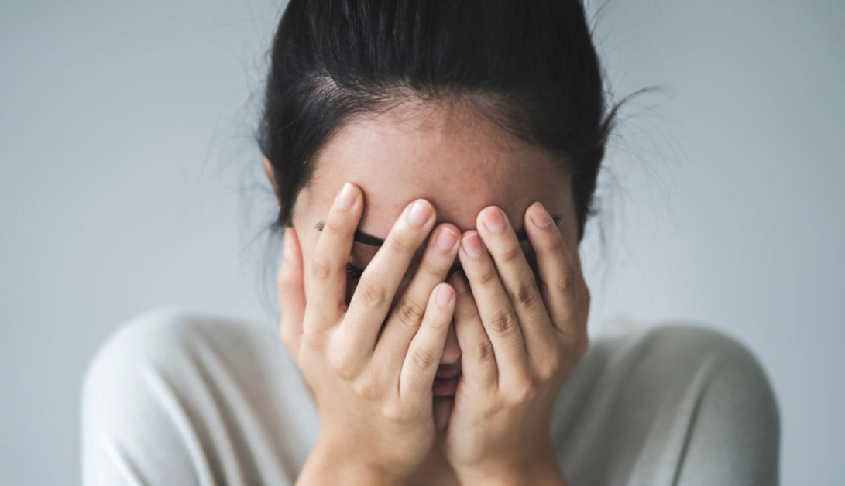 female infertility sad face