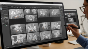 Medical animator developing 3D scientific animation for healthcare education