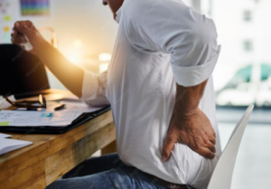 Worker with lower back injury disability paperwork