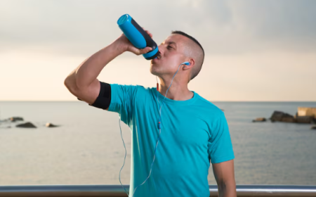 Hydration Tips That Go Beyond Drinking More Water Athlete drinking an electrolyte beverage after exercise to replenish fluids and minerals lost through sweat.