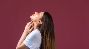 a patient after neck lift surgery and neck rejuvenation.