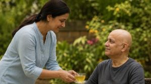 Cancer survivor with a family member