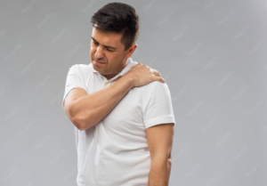 Shoulder joint showing labral, ligament, and bone damage after dislocation.