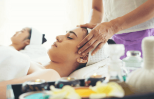 Patient going through cosmetic skin treatment options with a med spa provider while managing a chronic skin condition.