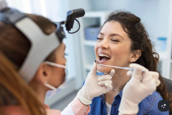 Dentist reviewing a full mouth reconstruction treatment plan