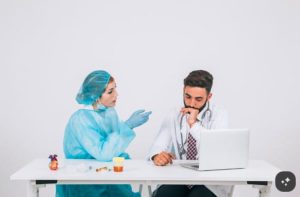 Doctor discussing hormone test results and persistent symptoms with a patient
