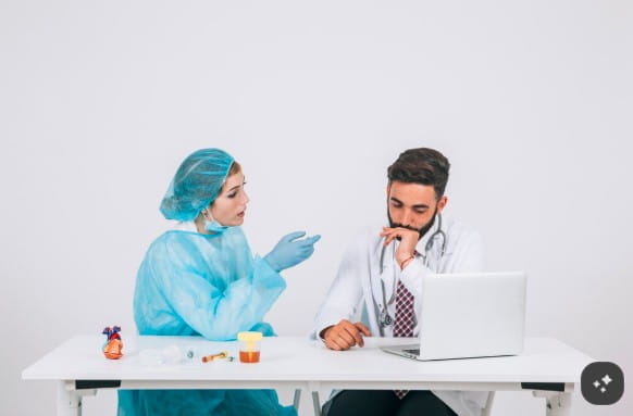 Doctor discussing hormone test results and persistent symptoms with a patient