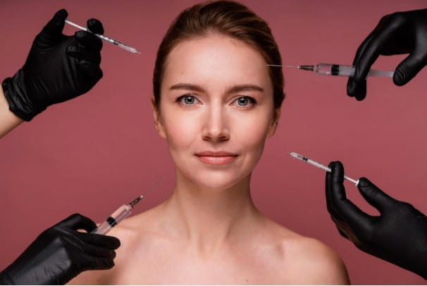 Medical aesthetics professional practicing safe Botox and dermal filler injection