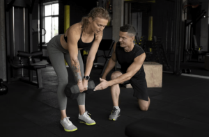 good exercise, balanced meal with protein for muscle health